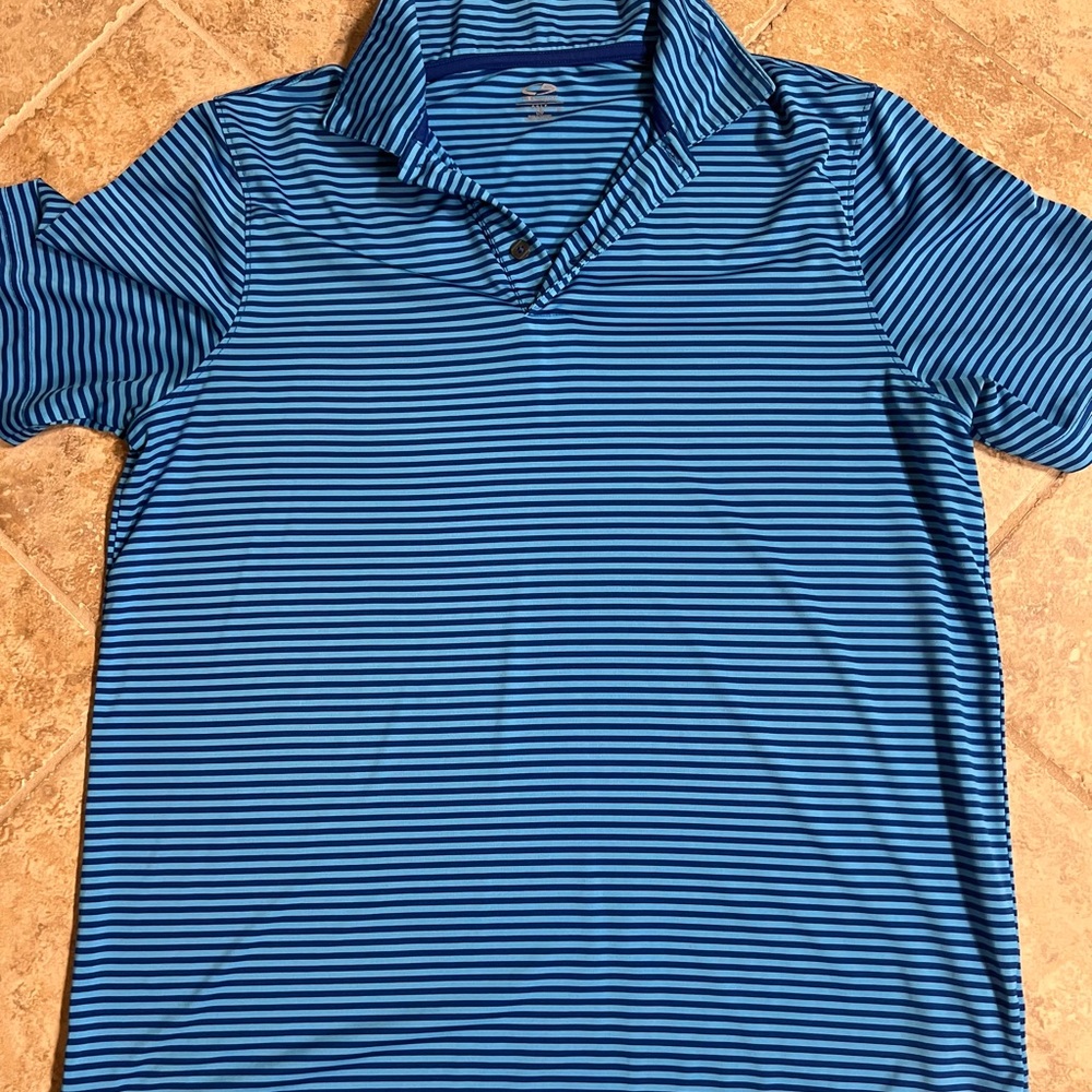 Champion Blue and Navy Striped Polo